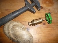Used valve replacement, Hemp and Tool Place of art on the construction site