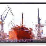 Marzena Brandt "Container Terminal Tollerort / Elbe 17 Trockendock" 2013 Hamburg, Germany Foto auf Fotopapier, gerahmt 60 x 40 cm - Cargo - Alles immer überall