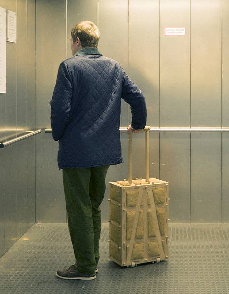 imperative of flexibility. Yoana Tuzharova. Timber framing suitcase